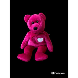 Ty Beanie Baby Valentina Pink Plush Stuffed Animal One Size